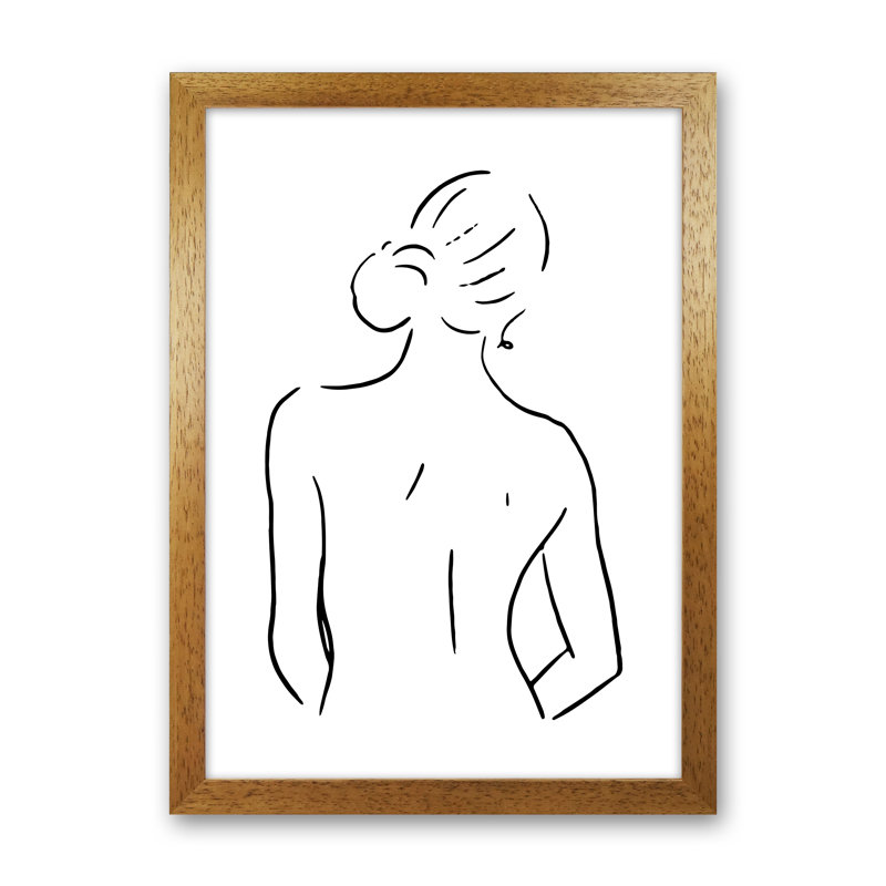 Body Sketches IV - Female - Print, Brown Framed, 46cm H x 34cm W x 3cm D, Paper
