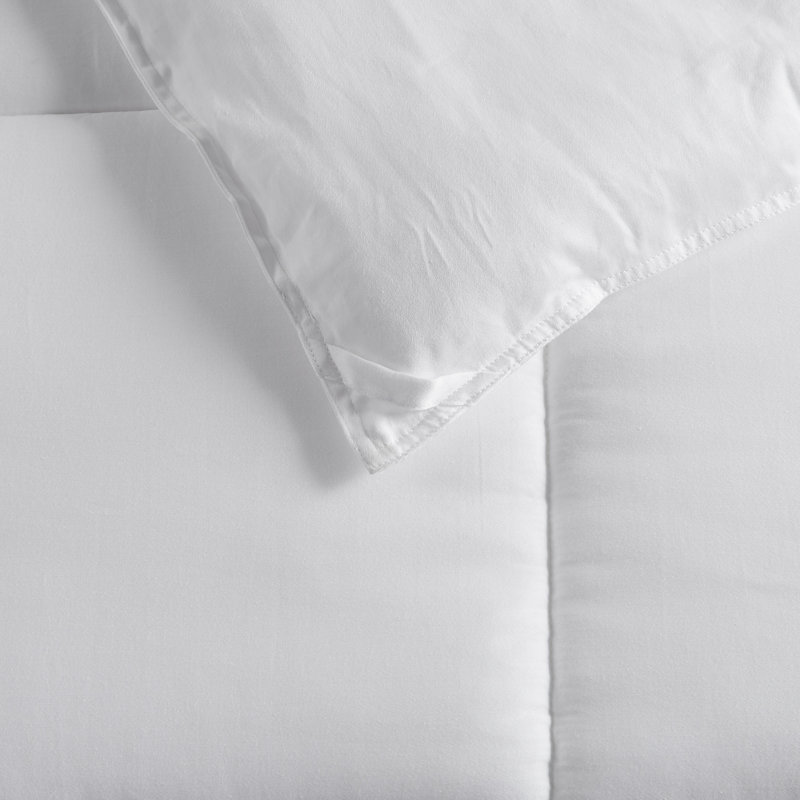 300 Thread Count Cotton Percale Luxury Down Alternative Comforter, White, Twin XL