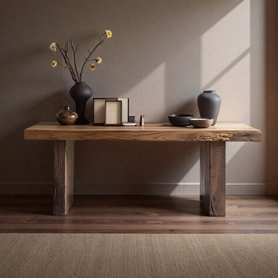 Console simple en bois massif