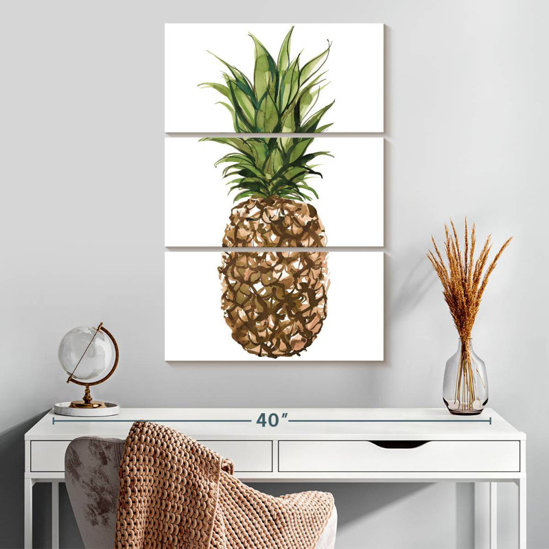 Yarlin, ananas, aquarelle, H 32 po x l 20 po