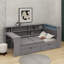 Lit plateforme simple en bois avec tablettes de rangement, bureau et tête de lit tapissier-1286011544-1286011526
