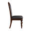 Ensemble de 2 chaises d'appoint de salle à manger Nami, similicuir brun, bords sculptés classiques
