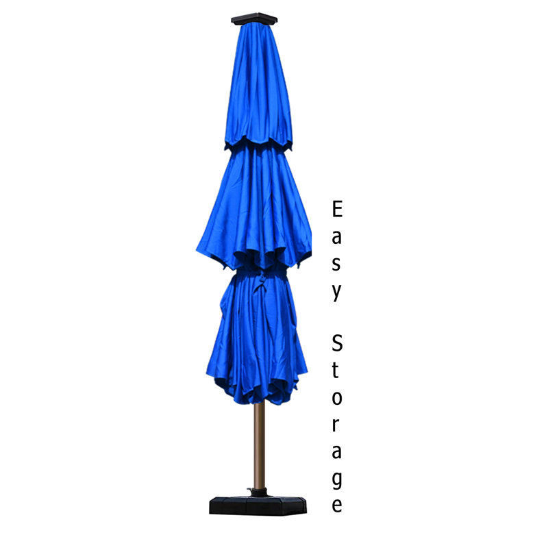 Parasol lumineux 9 pi Keensburg, Bleu
