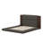 Upholstered Floor Bed With Extended Wood Headboard & Bedside Shelf-109707323