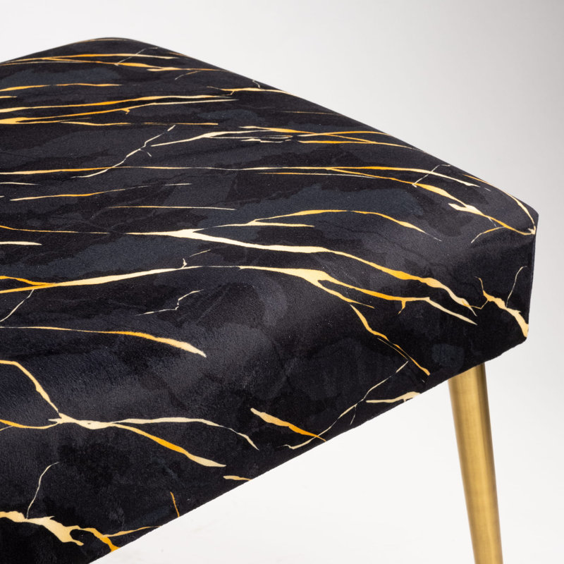 Tikku Velvet Upholstered Bench, H40 x W80 x D40cm