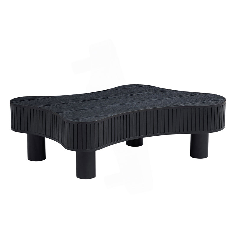 Modern Handcraft Drum Coffee Table, Irregular Shaped Coffee Table
