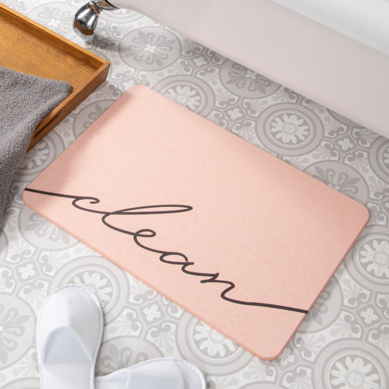 Non-Slip Bath Mat, Pink/Black