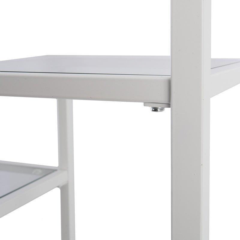 Charney Geometric Bookcase, Crisp White