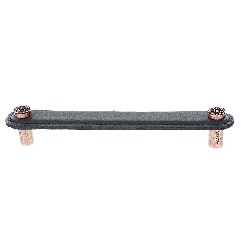 San Michele Bar Pull, 6", Antique Copper/Black