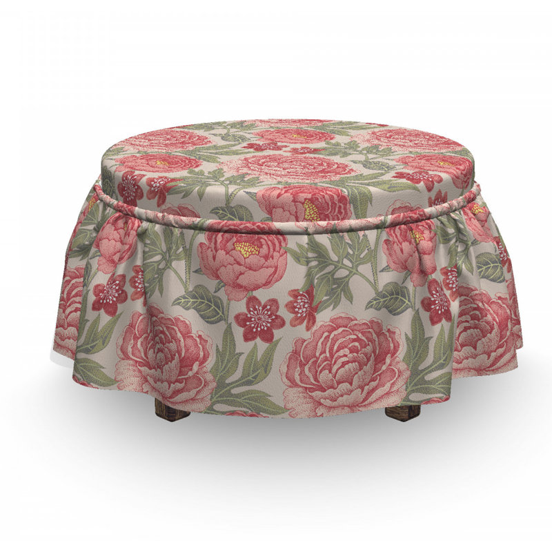 Housse pour repose-pieds revival fleurs de jardin