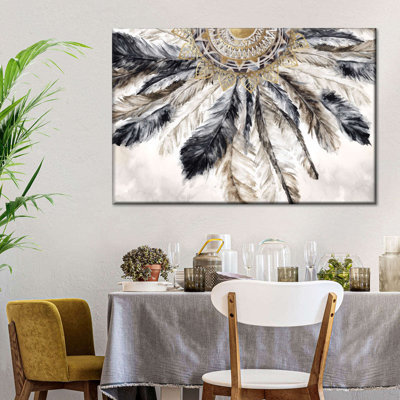 Native American Necklace Of Feathers III Canvas Print