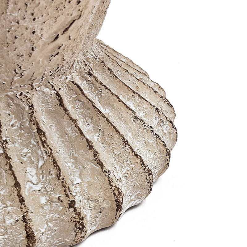 Sand And Cement Coral Planter With Textured Beige Finish, 7.5'' H x 7.9'' W x 7.3'' D