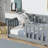 Grey Twin Floor Bed With Guardrails, Promotes Independence In Personal Space, 7 Strengthened Plywood Slats Fence, Multi - Functional Design For ' Sleep And Learning To Walk, Easy Installation-109934355-109934354