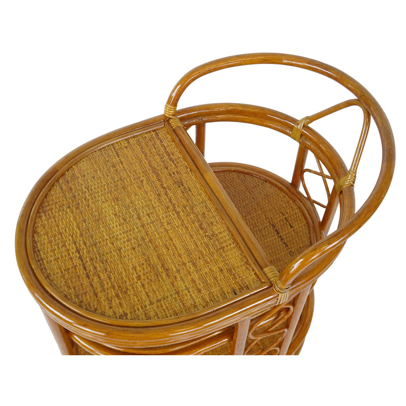 Ambrielle Rattan/Wicker Bar Cart, Colonial