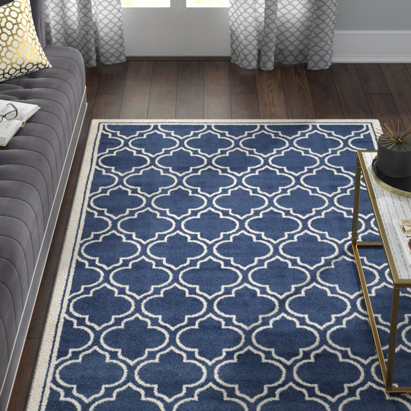 Ammundsen Geometric Navy/Ivory Area Rug
