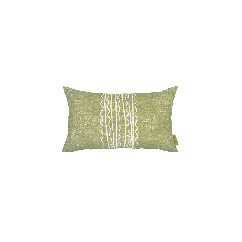 Niho Lumbar Pillowcase Aloe and Ivory, Green Abstract