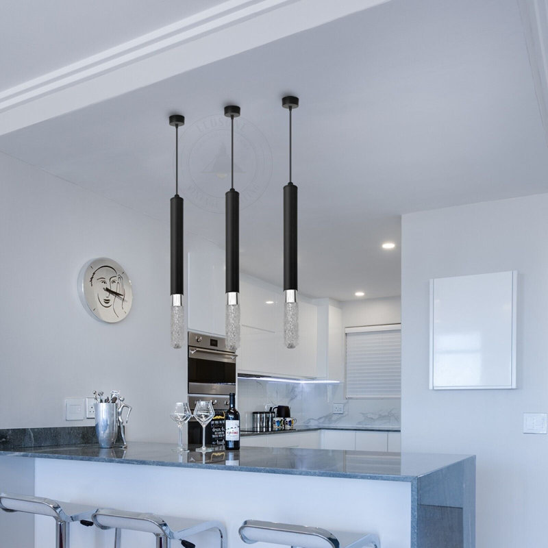 Avdulla 1 - Light Black Cylinder Pendant, 128cm H x 6cm W x 6cm D