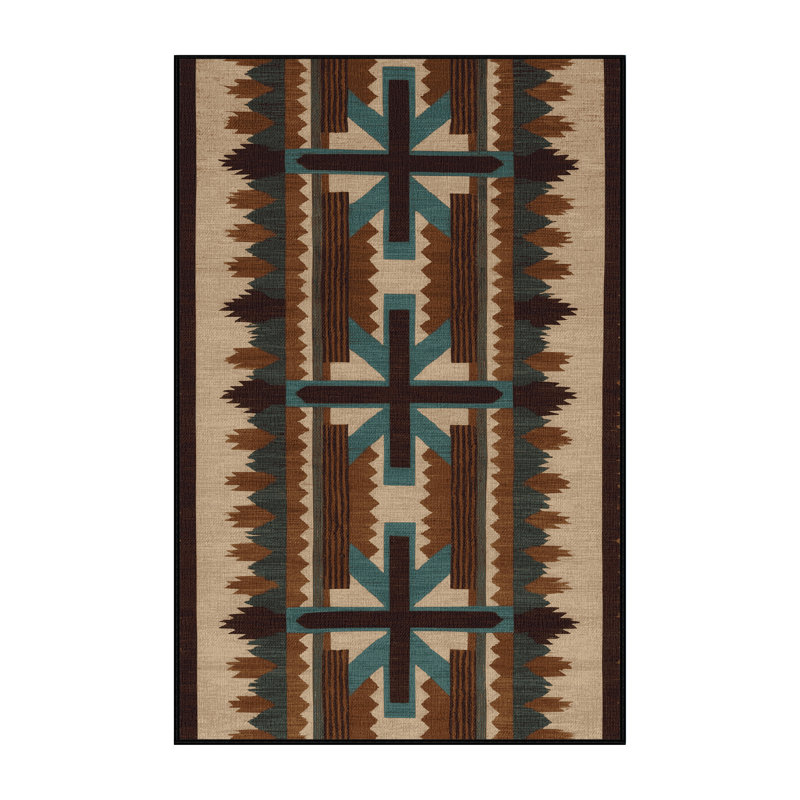  Tapis lavable de style sud-ouest Cross Path, Tapis de couloir 2 pi x 5 pi