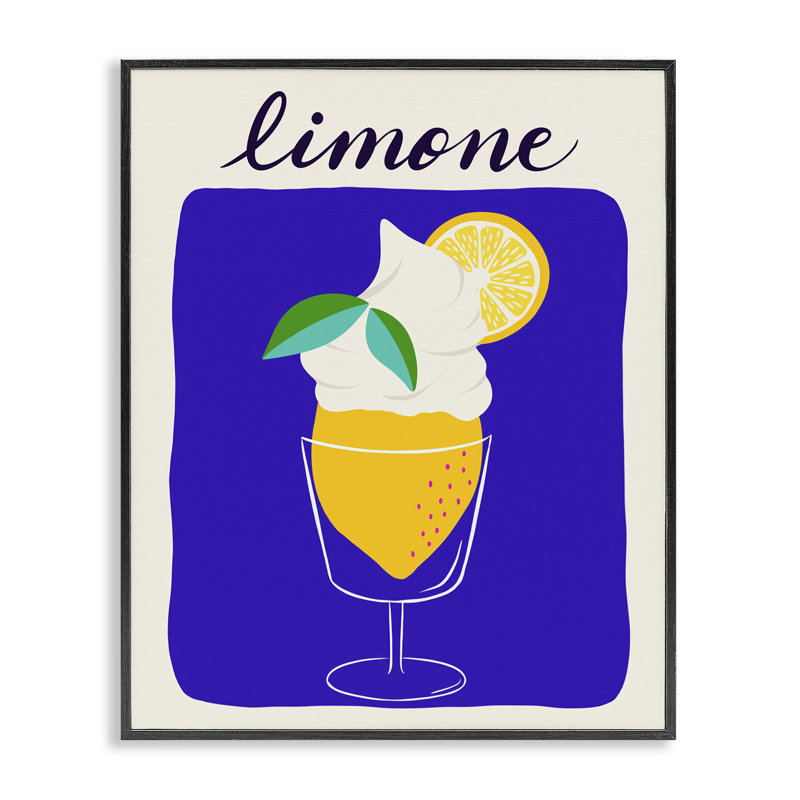 «Limone Citrus Dessert», estampe numérique par Catalina Aguirre, Giclée encadrée noir minuit, H 14 po x l 11 po