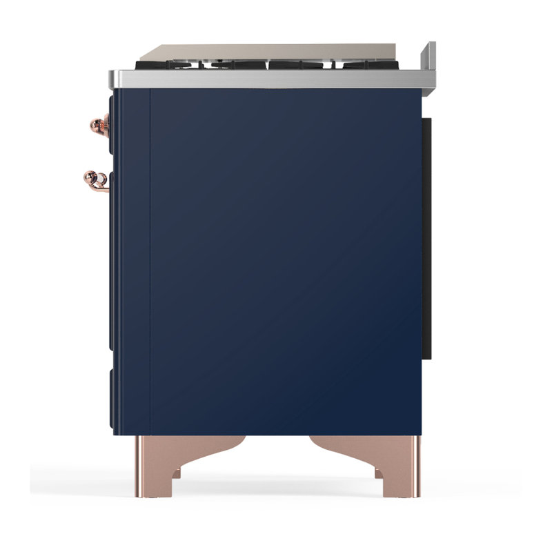 Majestic III Series 40 Inch Dual Fuel Range with 6 Sealed Burners, Griddle, in Mightnight Blue (Natural Gas, Chrome Trim)