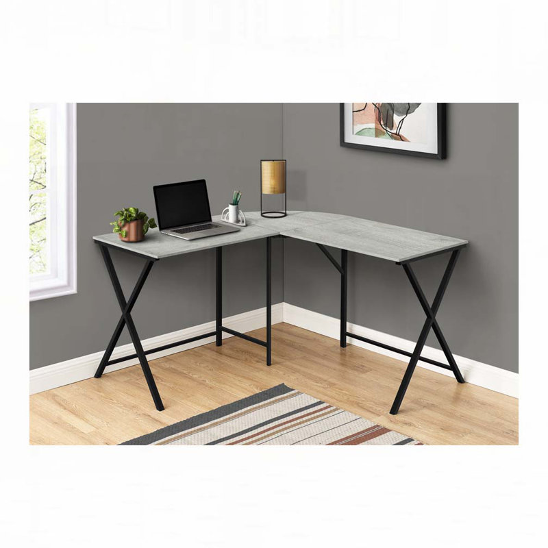 Bureau d'ordinateur en L Home Office, Gris