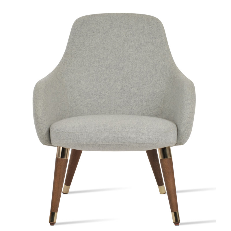 Fauteuil Gazel en bois de laine, Argent argent