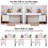 Large Vanity Desk with 3 Color Touch Screen Dimming Mirror, Retractable Makeup Dressing Table-926752813