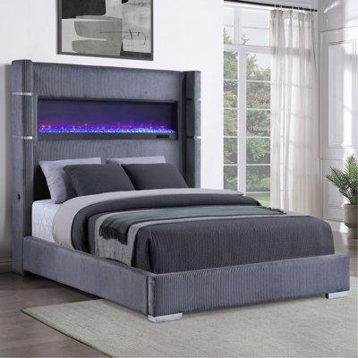 Haven Grey Upholstered Queen Bed