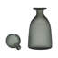 Glass Vase with Vertical Ribbed Detailing and Round Stopper Accent Aligned to Coastal Trend for Modern Decorative Display in Contemporary Interior Settings.-22520068-8510864