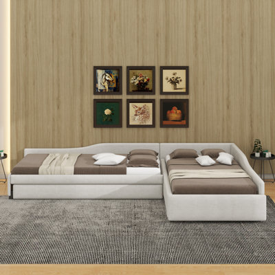 Double Twin Size Daybed With Trundle And Drawer