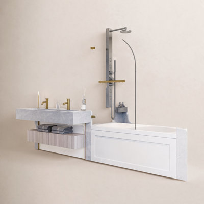 Orion 34" W x 57.38" H Hinged Frameless Tub Door