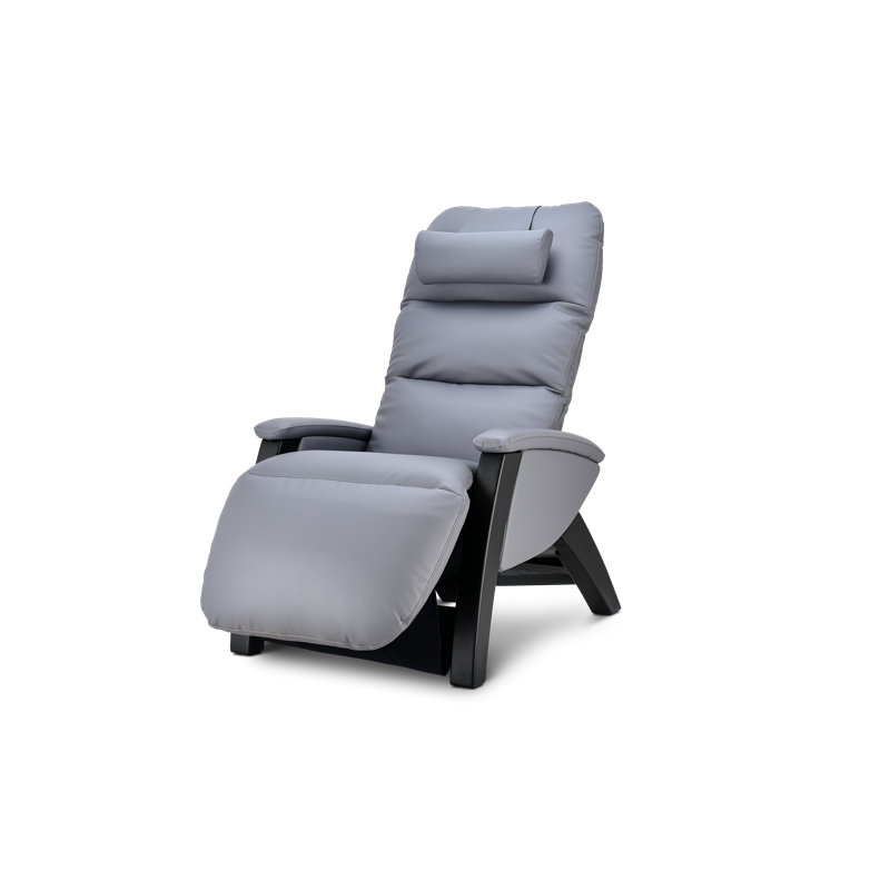 Faux Leather Heated Massage Chair, Gray Faux Leather