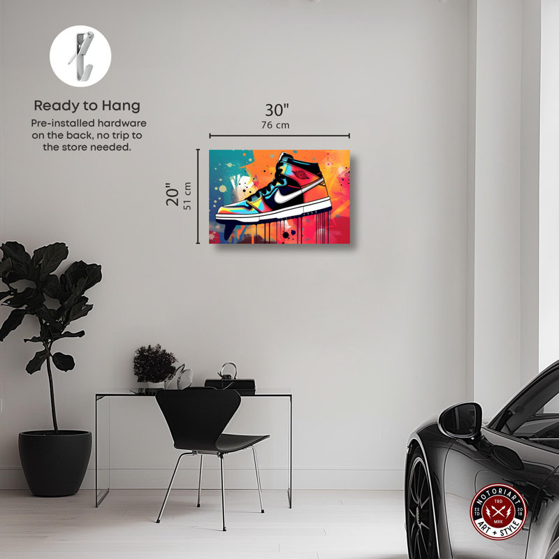 Colorful Splashes Sneaker Art Canvas Print, 30" x 20"
