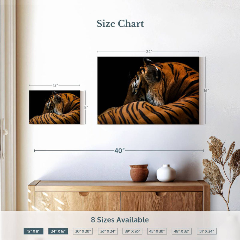 Brampt Majestic Tiger, 16" H x 24" W