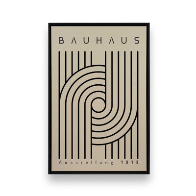 Monochrome Bauhaus Curves Canvas Print