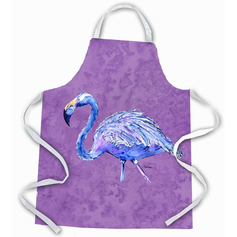 Tablier flamant rose, Mauve / Bleu
