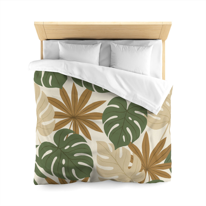 Microfiber Duvet Cover Boho Style, Design 66, Queen Duvet Cover, White