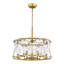 Lustre tambour rond en verre texturé à 5 lumières Laia Modern