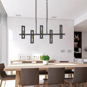 Paier 5 - Light Black Kitchen Island Linear Pendant