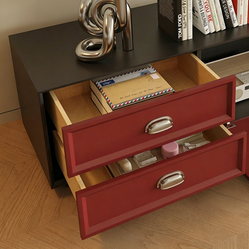 Meuble télé simple et créatif, Noir / Rouge