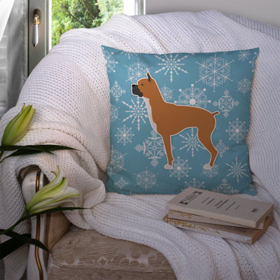 Coussin intérieur/extérieur en flocons d’hiver
