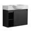 Meuble-lavabo mural de 26 po avec lavabo en céramique blanche et porte à fermeture en douceur, chêne foncé, contreplaqué, emballage Kd-182395949-182395951