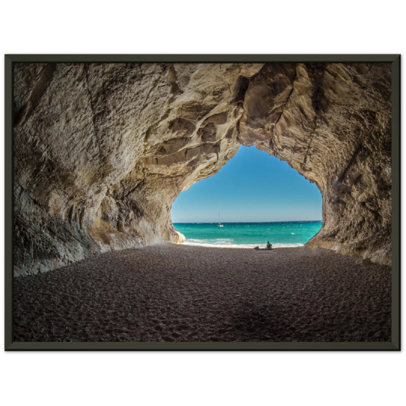 Impression sur toile plage grotte - côtière mer grotte - océan paysage toile affiche - formation de formation rocheuse de bord de mer - Nature Beach Decor - voyage panoramique suspendu - impression de décoration de bord de mer moderne