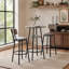Ensemble de tabourets de bar ronds avec tablette, tabouret rembourré avec dossier, 60 cm L x 60 cm P x 90 cm H-1915070701-1915070703