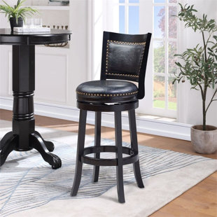 Tabouret pivotant à hauteur de bar en bois franc Pembert Row
