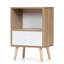 Table d'appoint de style Mid-Century avec tiroir et tablette, 2 tablettes de bout pour la chambre de bureau à domicile