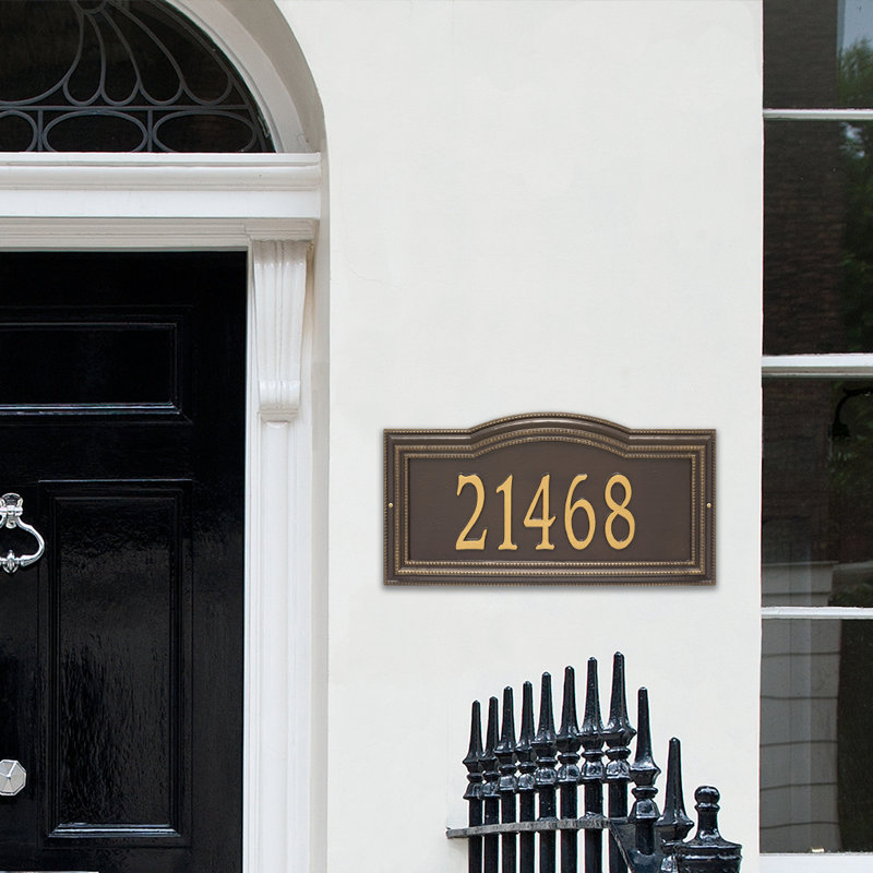 Signature Series 1-Line Wall Address Plaque, Gold, Yes, Bronze