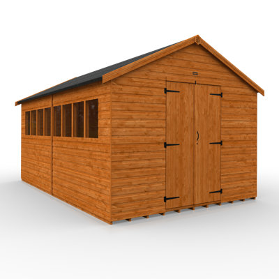 10 ft. W x 6 ft. D Solid Wood Siplap Apex Workshop