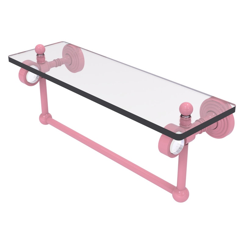 Tablette flottante avec porte-serviettes Pacific Grove, H 6,4 po x l 22 po x P 5,125 po, Rouge pompier