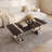 Black Coffee Table with Silver U-Shaped Base